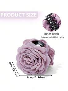 1个花朵造型优雅发夹，可固定在脑后，新款女士发夹，带多功能发爪。发夹，发卡，春夏假日配饰，情人节礼物，节日配饰，90年代假日必备搭配时尚眼镜，海滩度假装饰发饰。优雅爪夹假日必备发饰 - 多色 - 查看 23