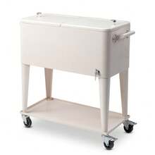 80 Quart Rolling Cooler Cart 4 Wheel Picnic Camping Beverage Cart Ice Beer Chest - 1 - 查看 2