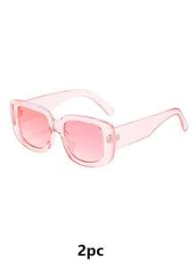1 pieza/2 piezas/3 piezas Gafas de moda rosas Y2K con montura cuadrada, ideales para hombre y mujer, ideales para playa, verano y fiestas. Gafas de moda rosas ovaladas con montura pequeña, ideales para fiestas, conjuntos y regalos. - Multicolor - Ver 13