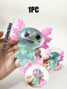 1个闪亮水晶玻璃熊，墨西哥钝口螈造型，柔软缓慢回弹，粘性减压玩具，旅行便携指尖挤压玩具，手感柔软，适合所有年龄段自闭症人士，理想的节日礼物，趣味可爱小玩意，生日礼物 - 彩色 - 查看 19