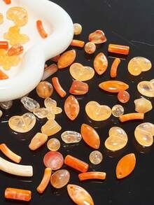 High Quality Colored Dyed Coffee-Colored Acrylic Irregular Beads, Handmade DIY Earrings, Necklaces And Bracelets Beads Materials