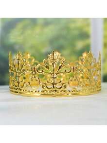 Vương miện đính ngọc trai pha lê vàng/bạc dùng trang trí bánh kem, thích hợp cho đám cưới, sinh nhật, trang trí hoa, quà tặng Ngày của Mẹ. - Vàng - Xem 6