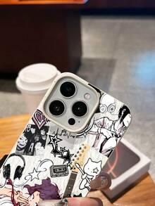 Estuche para teléfono con patrón de panda de estrella de rock para  17,  16 Pro Max,  15 Pro Max,  13 y  12, resistente al agua, a los golpes y a las caídas. Un gran regalo para familiares, amigos, seres queridos, novios, novias y para el día de San Valentín. - Blanco - Ver 5