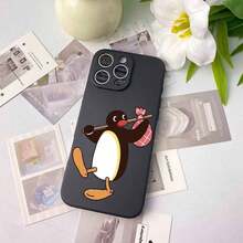 かわいいカートゥーンスタイルのペンギンバックパックトラベル電話ケース、ストレートエッジのTPU、細いかい穴のソフトシェル、マイクロフロストフィール、クラシックでシンプルな、保護のための指紋防止ケース。  17、16、15、14、13、12、11 Pro、Pro Max、Plus、Airシリーズを使う。   お友達、愛する人、または個人的な使用の晴れらしい贈呈り物です。 - ホワイト - チェックする 7