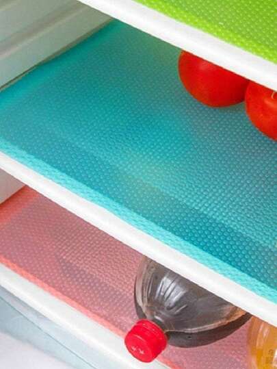 4/12Pcs Cuttable Refrigerator Lining Mats - Washable Drawer/Cabinet Mats & Placemats, Insulated, Moisture-Proof & Stain-Resistant, Work As Coasters. Refrigerator Accessories To Keep Shelves Clean, Tidy.Perfect For Fridge Drawers, Cabinets, Countertops.