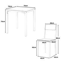 Set da pranzo, set da pranzo con 2 sedie, per balcone, sala da pranzo e soggiorno, marrone vintage. Descrizione - Castano - Visualizzare 2
