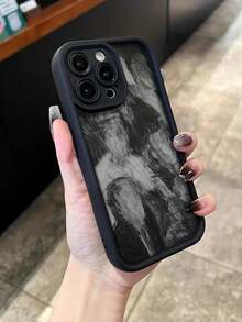 Graffiti Painted Groove Black Thick Precision Hole Minimalist Anti-Drop Thick Phone Protective Case, Compatible With IPhone 17/17 Pro Max, 16/16 Pro/16 Pro Max, 16 Plus, 15 XR/7/8, 15 Pro Max, 12 Pro Max, 13 Pro Max, 14 Pro Max, 13, 14, 11, 12, P14, P11, P12, XS, XR, 7/8P, 7/8G, ES2, Redmi, - Multicolor - View 4