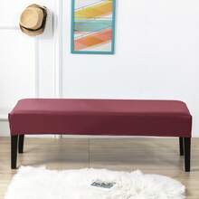 1pc Stretchable PU Waterproof Bench Cover, Suitable For Home Decor, Machine Washable, Modern Style Bench Slipcover, Elastic PU Dining Bench Seat Cover For Bedroom, Living Room, Kitchen, Protects Chair Bench Piano Bench Seat Covers, Removable - Multicolor - View 11