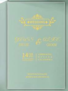 Tarjeta de invitación de boda personalizada - Álbum de fotos de estilo de planificación de bodas con ranura para marco y texto/foto personalizados, se puede rellenar con nombre/fecha/ubicación - Libro de visitas de alta calidad para novio y novia - Multicolor - Ver 5