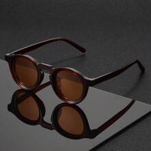 时尚小圆框男女通用眼镜，舒适弧形镜腿，适合户外活动、旅行和购物。 - 彩色 - 查看 4