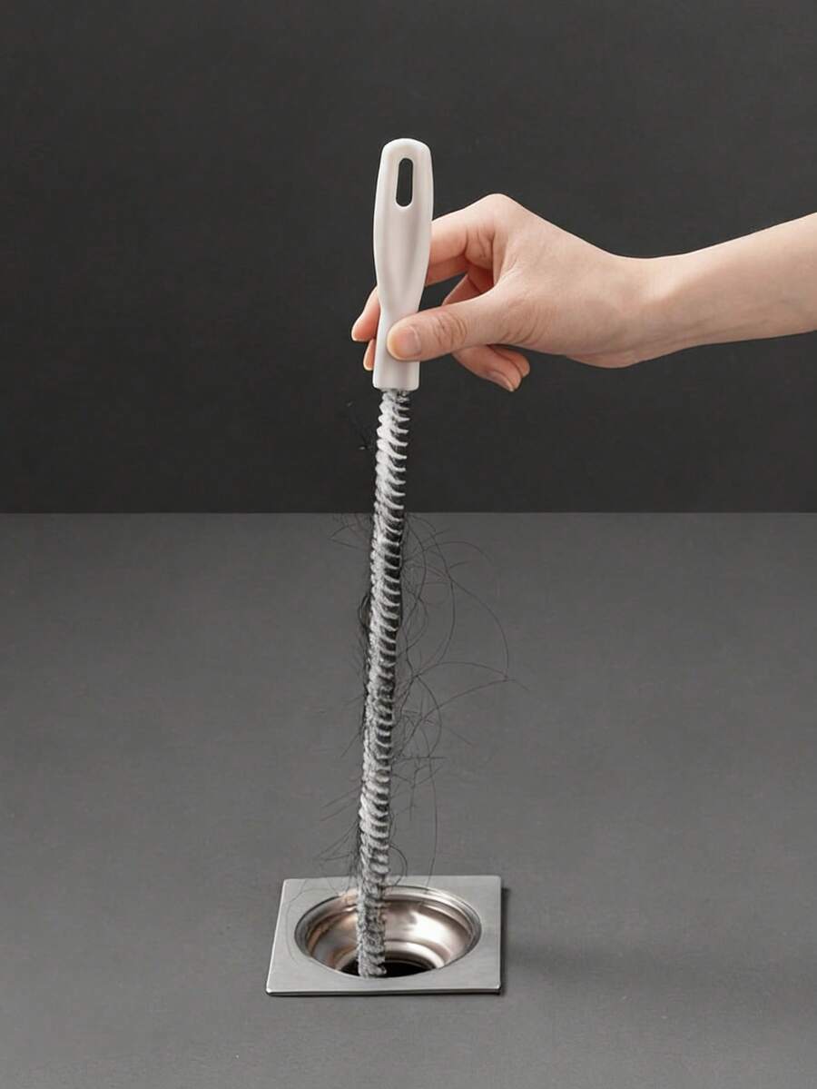 1支柔性管道疏通刷，浴室厨房水槽淋浴管道清洁刷，管道清洁工具