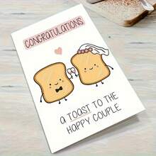 1pc, Wedding Card, Congratulations Card, Toast, Happy Couple Including Envelope, Small Business Supplies, Thank You Cards, Birthday Gift, Cards, Unusual Items, Gift Cards - Multicolor - View 4