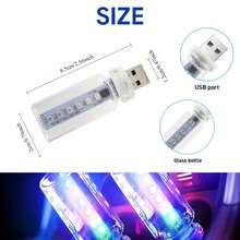 RGB LED Accent Ambient Light 13 Modes Touch To Switch USB Port Easy Install No Wiring Tool Required Multicolor Lights Lighting Car Interior Accessories Mood Lighting Cool Car Gadgets Perfect Gift Idea Valentines Day Christmas New Year Anniversary Dating For Camping Bedroom LivingRoom Home Party - Touch to Switch - 查看 2