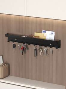 1个复古木质钥匙架，带挂钩和支架，易于安装，节省空间的壁挂式收纳架，可用于存放钥匙、外套等物品，适用于玄关、客厅、卧室、厨房和浴室，可用作壁挂式钥匙架、邮件收纳架、钥匙挂架、家居装饰、日常装饰和圣诞装饰。 - 彩色 - 查看 8