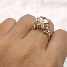 Skull Rings His and Hers Rings Couple Rings Skeleton Rings AAA Red Cz Womens Wedding Ring Punk Ring - Oro + talla 7 para mujer y talla 8 para hombre - Ver 7