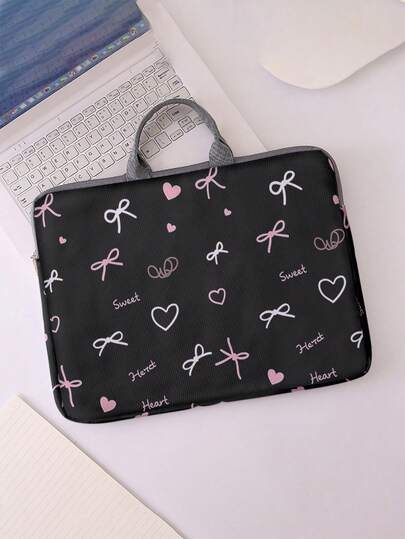 情人节趣味图案印花笔记本电脑包，电脑布艺保护套配件，柔软笔记本电脑包，柔软笔记本电脑套，笔记本电脑保护套，平板电脑皮包，笔记本电脑拉链套，校园、商务和办公礼品精选，学生便携式数码收纳包，学习用品，学校折扣店