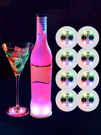 12 piezas Posavasos de barra con LED multicolor, 7 opciones de color, posavasos LED, discos de posavasos LED, luces para botellas y pegatinas luminosas, decoraciones para fiestas, perfectas para fiestas, bodas, cumpleaños, bares, etc. Posavasos iluminados con LED, luces LED para botellas, luces de decoración para botellas, posavasos con pegatinas LED, posavasos con luces intermitentes, posavasos con botellas con luces intermitentes de colores, posavasos con lentejuelas LED para botellas de vino, decoración de iluminación para bares y discotecas, decoraciones para eventos y fiestas, suministros para fiestas, festivales de música, Día de San Valentín, Pascua