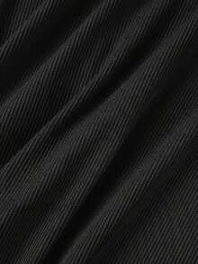 Bộ jumpsuit ôm sát cổ chữ V bằng vải gân, thanh lịch, bán chạy nhất, có thể mặc như lớp lót bên trong hoặc áo khoác ngoài. - màu đen - Xem 6