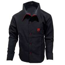 Children's Long-Sleeved Dress Shirt - 黑色 - 查看 3