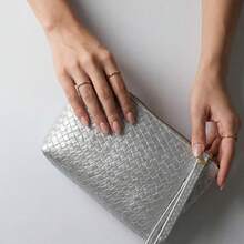 2026年春季新款女士奢华精致手提包，时尚百搭。 - 銀色 - 查看 10