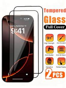 2 Stücke - Hochauflösender gehärteter Glas Bildschirmschutz kompatibel mit iPhone 16 Pro Max, 17 Pro Max, 17 Pro, 17 Air, 16 Pro, 16 Plus, 15 Pro Max, 15 Pro, 15 Plus, 14 Pro Max, 14 Pro, 14 Plus, 13, 12, 11 Pro Max. Hochauflösend, splitterfest, kratzfest (Militärschutz), Vollbildabdeckung, blasenfrei, kompatibel mit Handyhüllen, ideal als Valentinstags-Geschenkschutzessentials für Bildschirm, geeignet für täglichen Schutz, Büro, Zuhause, wasserdicht, stoßfest, sturzfest, kratzfest - Transparent - Übersicht 7