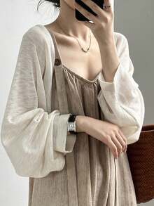 1pc Women Lightweight Shawl Cover Up, Summer Thin Cover Up, Short Knit Bolero Jacket, Air Conditioning Sweater - Multicolor - View 4