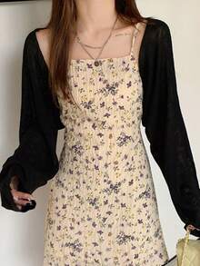 1pc Women Lightweight Shawl Cover Up, Summer Thin Cover Up, Short Knit Bolero Jacket, Air Conditioning Sweater - Multicolor - View 8