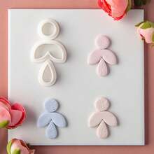 3pcs/Set Geometric Soft Clay Earring Mold, Petal Jewelry Pendant Modeling Clay DIY Handcraft Tool - White - View 11