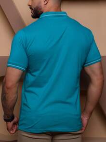 Kit Of 2 High Quality Polo Shirts 100% Cotton Men's Basic T-Shirt Autumn Spring Spring/Autumn Summer Winter All Spring/Summer Autumn/Winter Spring/Summer/Autumn Regular Fit Christmas Thanksgiving Valentine's Day Pride Month Teacher's Day Father's Day Polo Shirt - 鉛和玉 - 查看 3