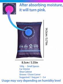 可重复使用的硅胶干燥剂袋 | 厨房除湿吸湿器，防霉、防虫、除臭，适用于厨房收纳、橱柜、食品储藏和卧室整理 | 家用必备除湿器 - 彩色 - 查看 9
