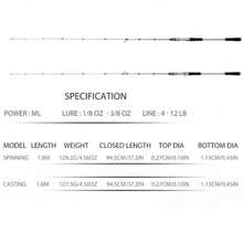 Fishing Rod Carbon Fiber Spinning/Casting Rods Carp Poles 2 Sections 6 Ft - 預設 - 查看 5