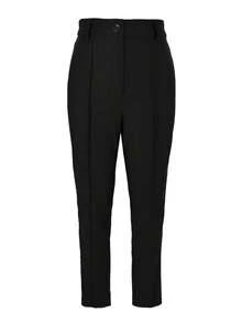 Women's High Waist Work Pants, Stretchy Business Casual Trousers, Slim Fit Office Pants, With Waist Belt Design (Belt Not Included) - Black - View 1