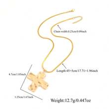1 buah Kalung Liontin Salib Minimalis Modis Emas/Perak dengan Rantai Stainless Steel untuk Wanita - Gaya 3 - View 3