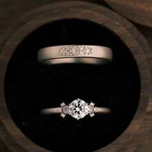 1pc Snowflake Stamp Ring, Versatile And Stylish, Suitable As A Couple Ring Or Index Finger Ring, Simple And Unique For Autumn And Winter - Silver - View 2