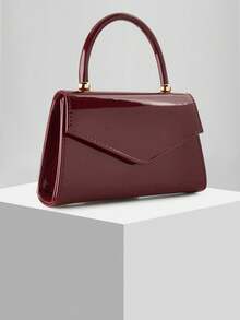 新款亮面欧美风手拿包，晚宴包，派对包，链条包，正式礼服包，是婚礼、盛会、派对、庆典的理想之选。女士最佳礼物。 - 酒紅色 - 查看 2