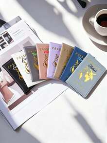 Customized Personalized Passport Holder, Customized Name Text Passport Cover, Leather Passport Protector, Travel Gift, Anniversary Gift, Christmas Gift, Valentine's Day Gift, Holiday/Vacation Gift, Minimalist Style - Multicolor - View 2