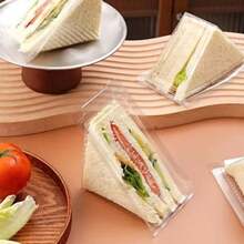 20/50pcs Sandwich Containers | PET Material, Transparent, Suitable For Freezing, Perfect For Storing Sandwiches, Sushi, Salads, Essential For Office, Picnic, Home Organization - Multicolor - View 5