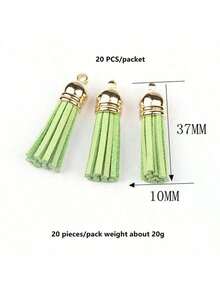 10pcs Fashion Tassel Pendant, Leather Tassel, For Jewelry Making, DIY Bracelet, Necklace, Earring Accessories - Multicolor - View 5