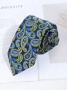 1条男士时尚休闲佩斯利花纹腰果花领带，适合商务、宴会、正式场合、婚礼、校园派对等场合搭配 - 彩色 - 查看 13