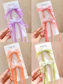 2pcs Cute Cartoon Ponytail Clips, Fashionable Accessories For Teens And Girls, Sweet And Gentle, Suitable For Bangs And Side Hair - Multicolor - View 2