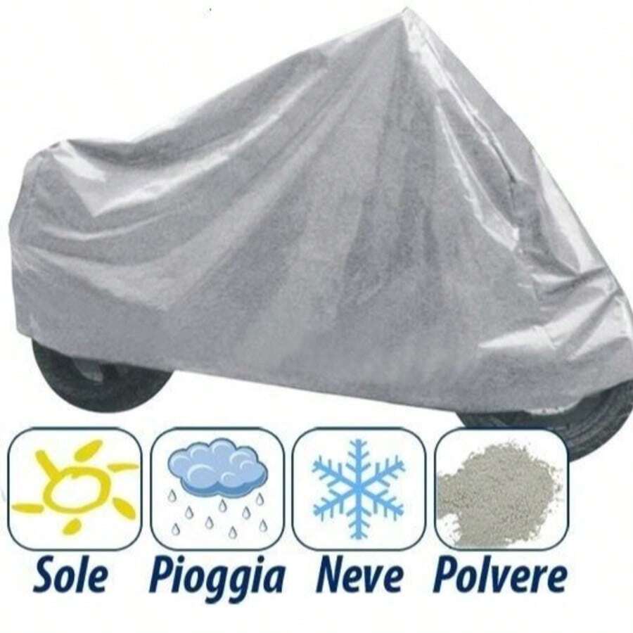 Funda para Moto Metaizada 100% Polietileno Protección contra Lluvia Sol y Polvo - Gris Claro - Ver 1
