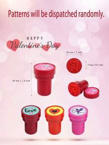 6pcs Valentine's Day Stamp Set, Made Of Vibrant Plastic Material, Includes 20 Different Patterns. Stamp Designs Include Hearts, Butterflies, LOVE Letters, Roses, Kisses, Etc. Suitable For Valentine's Day, Valentine's Party Favor Bags, Prizes, Christmas Stocking Stuffers, And Party Favors (Valentine's Theme) - Multicolor - View 10