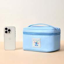 Miniso Disney Stitch Makeup Bag - Multi-Purpose Travel Toiletry Pouch With Handle Large Capacity - Baby Blue - View 6