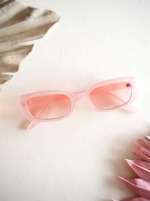 1 pieza/2 piezas/3 piezas Gafas de moda rosas Y2K con montura cuadrada, ideales para hombre y mujer, ideales para playa, verano y fiestas. Gafas de moda rosas ovaladas con montura pequeña, ideales para fiestas, conjuntos y regalos. - Multicolor - Ver 8