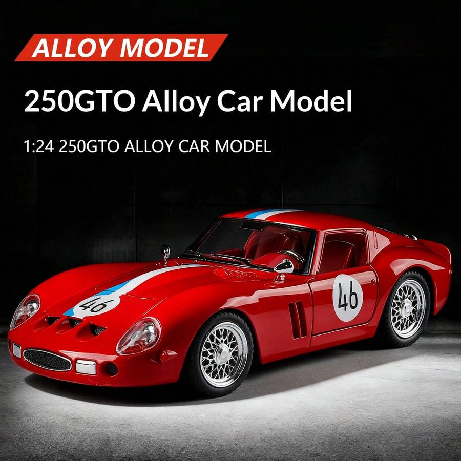 Maisto Mô hình xe hơi 250GTO bằng hợp kim đúc tỷ lệ 1:24, đồ chơi xe hơi trẻ em có âm thanh và ánh sáng sống động, 4 cửa mở được, vô lăng, còi, 3 số, lốp giảm xóc, động cơ chi tiết, nắp ca-pô trước và sau mở được, thích hợp làm quà sinh nhật. - Nhiều màu - Xem 1