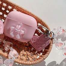 3D立体花朵造型保护壳，兼容苹果手机，防刮防摔。 - 淺粉色 - 查看 10