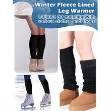 新款针织腿套，搭配厚实花纹抓绒袜，秋冬季保暖护腿 - 多色 - 查看 2