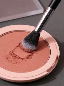 2pcs Face Powder Blush Highlighter Brush Set, Flame Blush Brush Soft Hair Makeup Brushes, Natural Gradient Brightening Makeup Brushes, Beginner Makeup Tools - Black - View 7