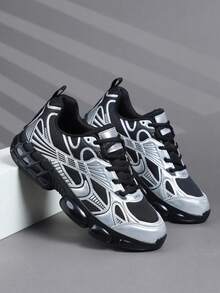 低帮男士运动鞋 休闲鞋 跑步鞋 慢跑鞋 男士步行鞋 日常时尚鞋履 网球鞋 街头服饰 - 黑色 - 查看 2