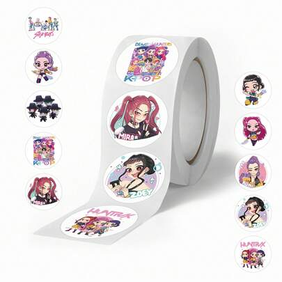 500pcs Cute Korean Girl Group Curly Hair Stickers - DIY Diary Decorative Stickers Suitable For Teenagers And Fans, Great For Making Albums, Notebooks, Stationery And Envelope Seals, Also Ideal As Easter Basket Fillers, Valentine's Day Gifts And New Year Crafts